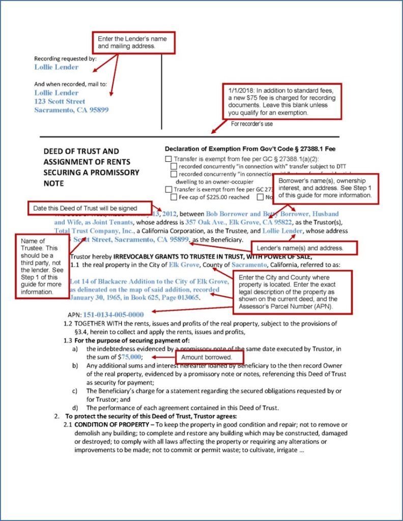 Deed of Trust and Assignment of Rents (page 1)