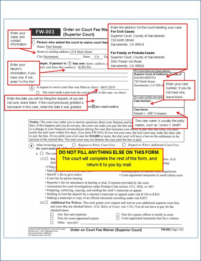 Fee Waivers Ask the Court to Waive or Lower the Cost of Fees