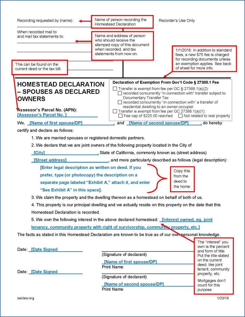 Homestead Declaration Protecting The Equity In Your Home Sacramento County Public Law Library 0102