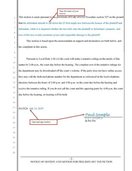 Injunction by Noticed Motion - Sacramento County Public Law Library