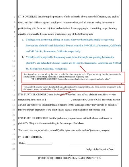 Injunction by Noticed Motion - Sacramento County Public Law Library