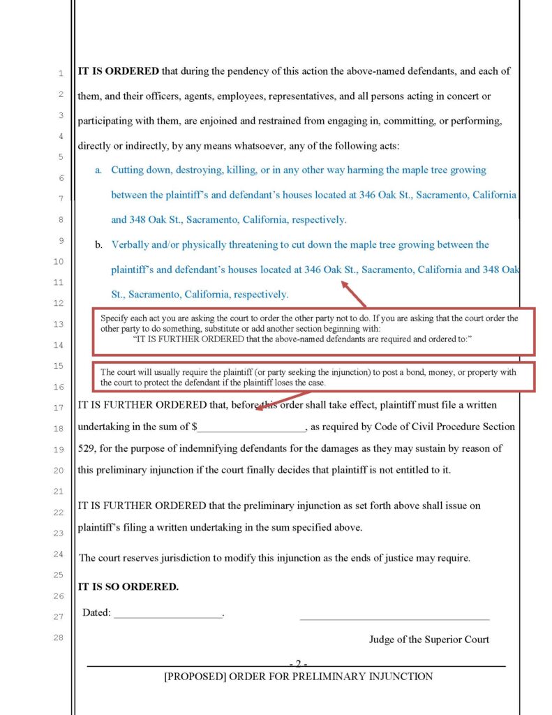 Proposed Order for Preliminary Injunction (page 2)