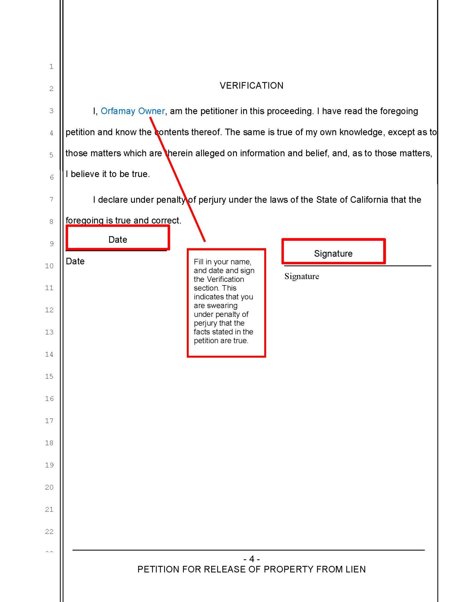 Petition to Remove Mechanics’ Lien - Sacramento County Public Law Library