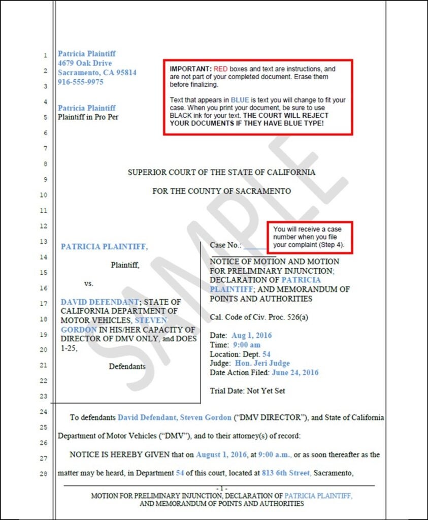 Motion for Preliminary Injunction (page 1)