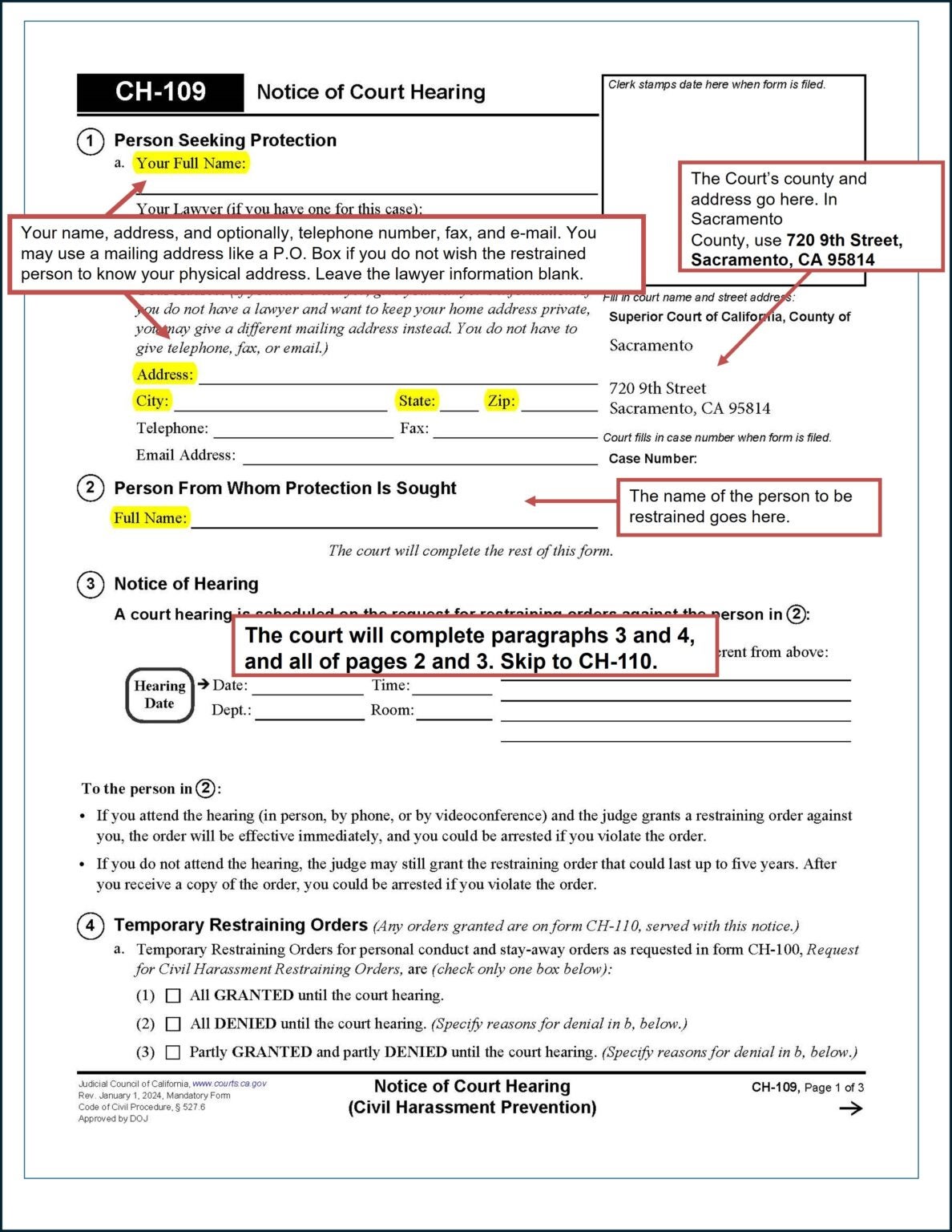 Civil Harassment Restraining Order Sacramento County Public Law Library