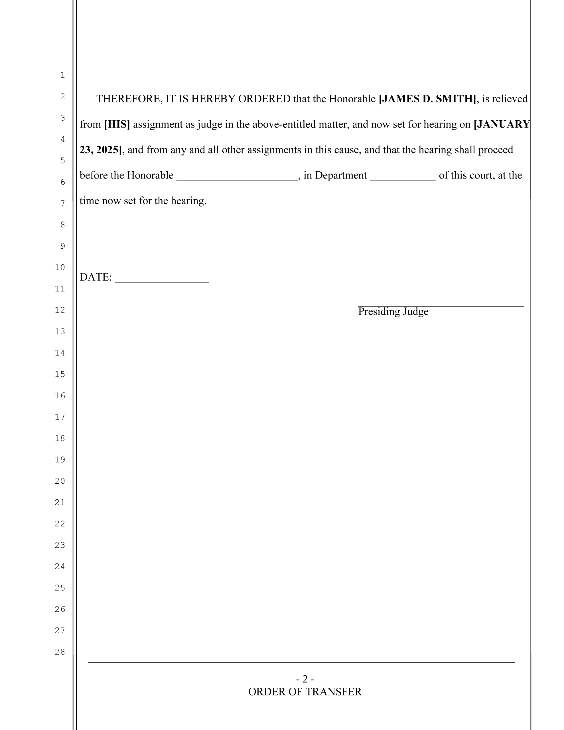 Order of transfer sample (page 2)