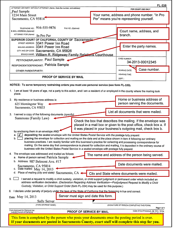 Proof of Service by Posting (FL-985)