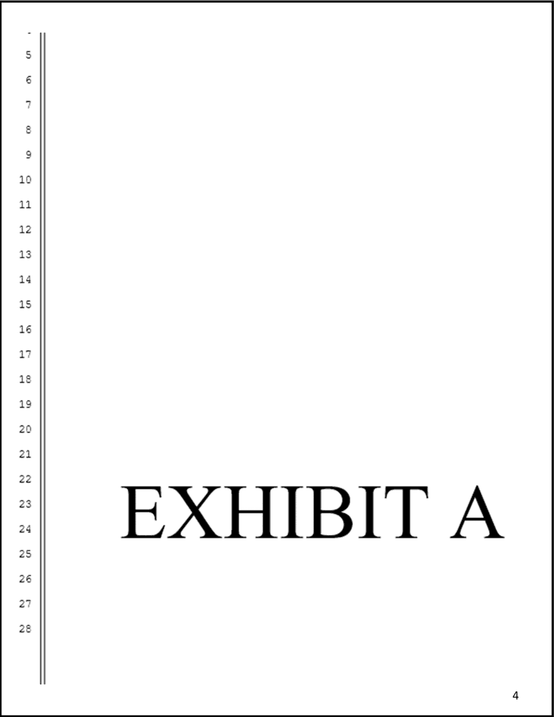 Adult Adoption - Sample Exhibit Cover Page A