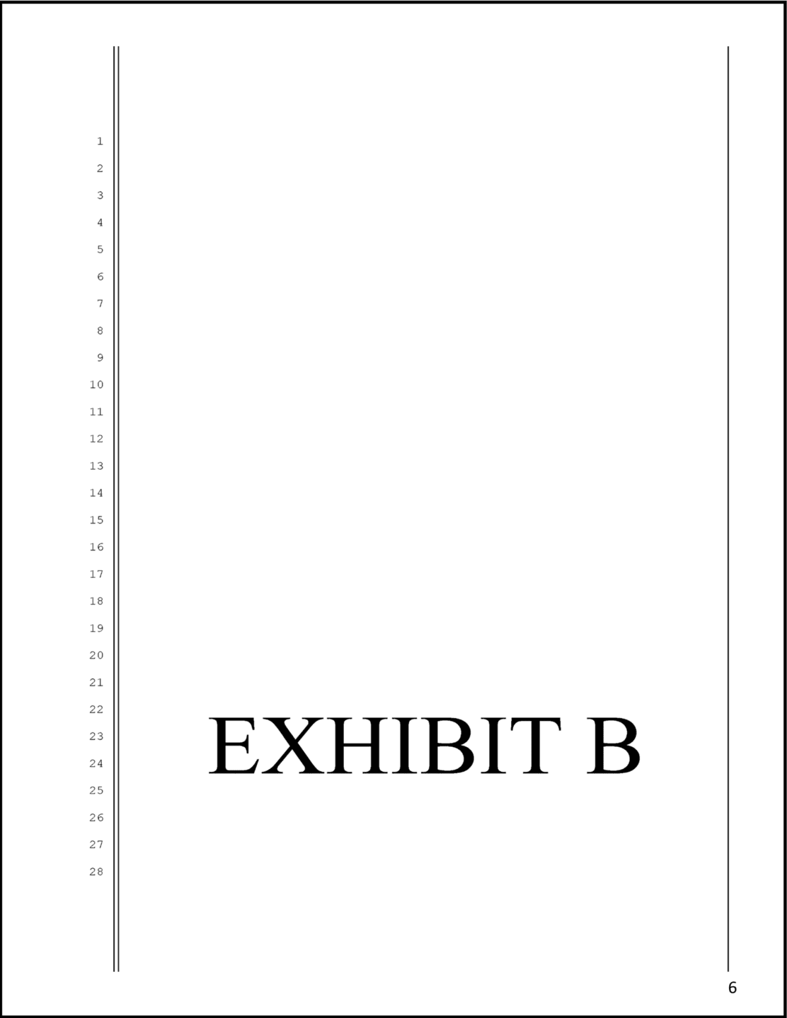 Adult Adoption - Sample Exhibit Cover Page B